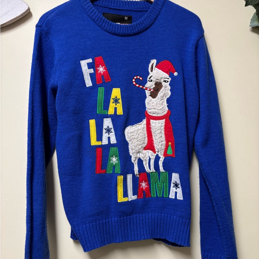 Fa La Llama Men’s Ugly Christmas Sweater by American Stitch -Medium